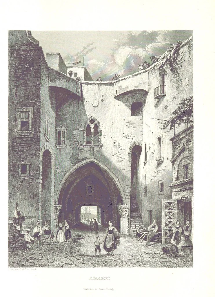 An illustration from C. Frommel's pittoreskes Italien. Nach dessen Original-Gemälden und Zeichnungen. Die Scenen aus dem Volksleben nach Zeichnungen von Catel, Gail, Goetzloff, Mosbrugger, Weller, Pinelli, etc. In Stahl gestochen von C. Frommel und H. Winkler. Text für Ober-Italien von W. von Lüdemann, Unter-Italien von C. Witte, etc, 1840, leaf 781