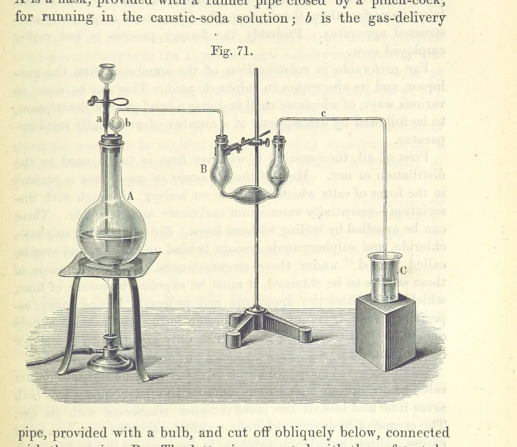 An illustration from A treatise on the distillation of Coal-Tar and Ammoniacal Liquor, and the separation from them of valuable products. [Translated from the German, 1882, leaf 337