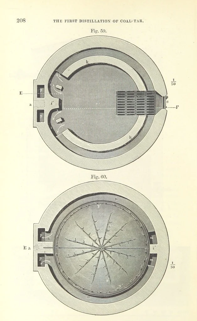 An illustration from Coal-tar and Ammonia. Being the second and enlarged edition of “A treatise on the distillation of Coal-tar and Ammonical Liquor.”, 1887, leaf 228