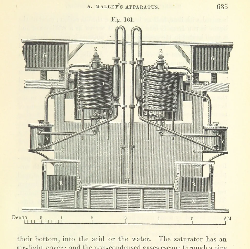 An illustration from Coal-tar and Ammonia. Being the second and enlarged edition of “A treatise on the distillation of Coal-tar and Ammonical Liquor.”, 1887, leaf 655