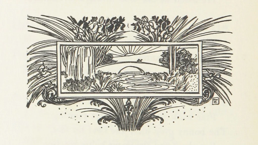 An illustration from A Book of Old English Ballads. With an accompaniment of decorative drawings by G. W. Edwards, and an introduction by H. W. Mabie, 1896, leaf 102