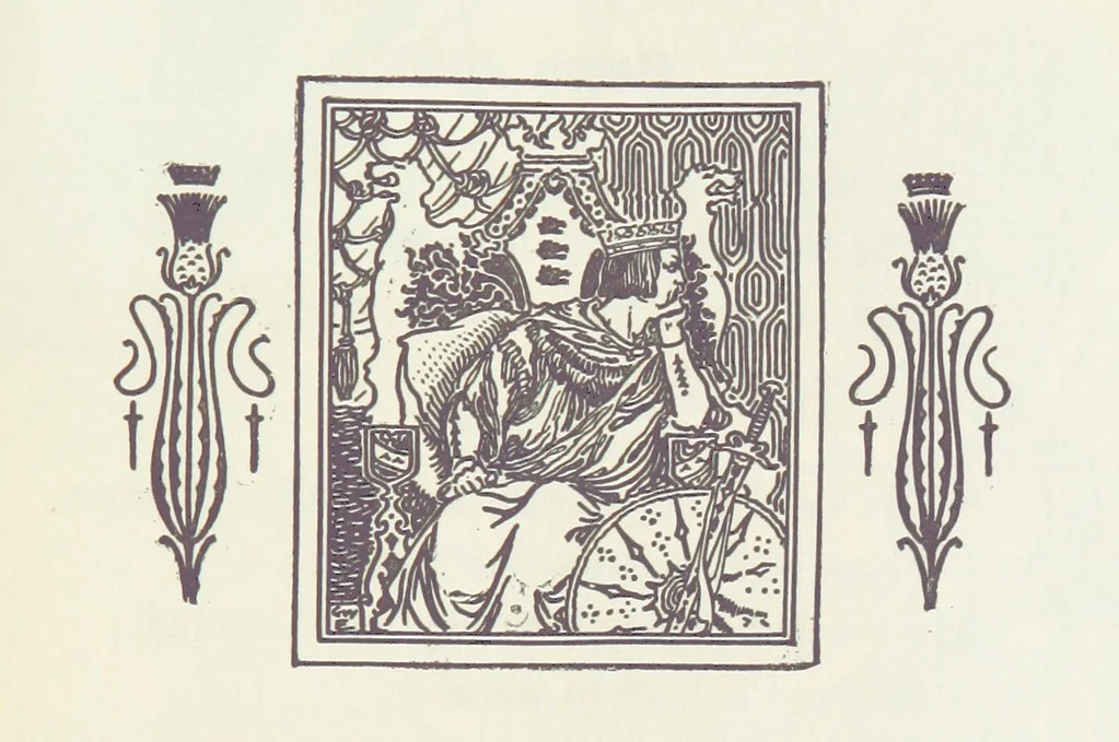 An illustration from A Book of Old English Ballads. With an accompaniment of decorative drawings by G. W. Edwards, and an introduction by H. W. Mabie, 1896, leaf 117