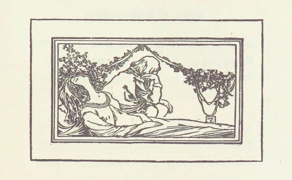 An illustration from A Book of Old English Ballads. With an accompaniment of decorative drawings by G. W. Edwards, and an introduction by H. W. Mabie, 1896, leaf 123
