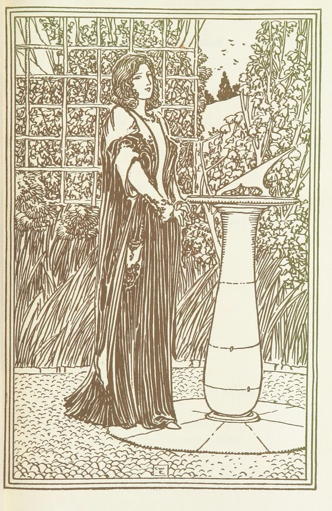 An illustration from A Book of Old English Ballads. With an accompaniment of decorative drawings by G. W. Edwards, and an introduction by H. W. Mabie, 1896, leaf 181
