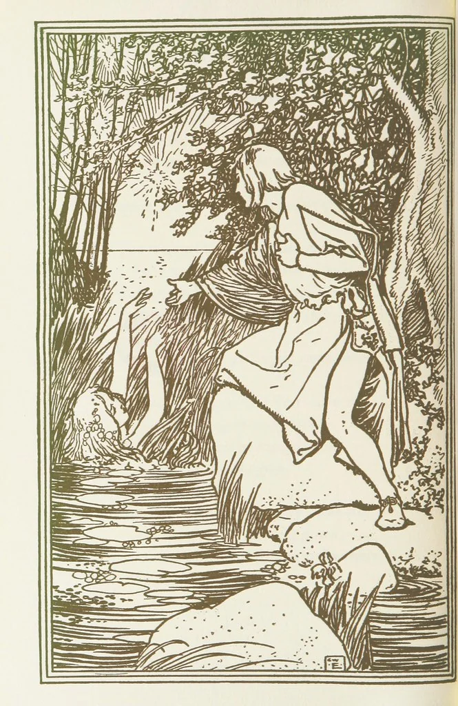 An illustration from A Book of Old English Ballads. With an accompaniment of decorative drawings by G. W. Edwards, and an introduction by H. W. Mabie, 1896, leaf 192