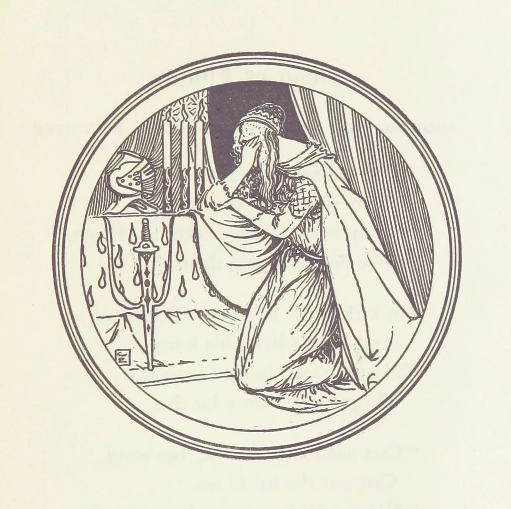 An illustration from A Book of Old English Ballads. With an accompaniment of decorative drawings by G. W. Edwards, and an introduction by H. W. Mabie, 1896, leaf 225