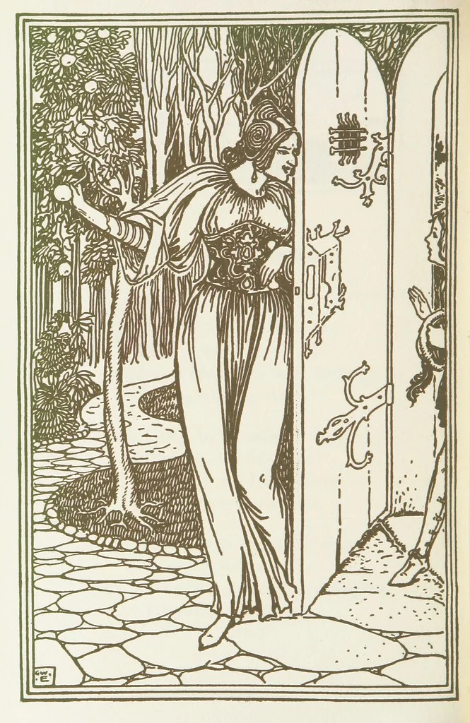 An illustration from A Book of Old English Ballads. With an accompaniment of decorative drawings by G. W. Edwards, and an introduction by H. W. Mabie, 1896, leaf 228