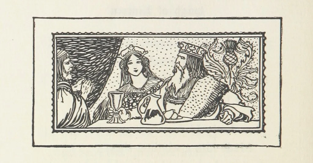 An illustration from A Book of Old English Ballads. With an accompaniment of decorative drawings by G. W. Edwards, and an introduction by H. W. Mabie, 1896, leaf 232