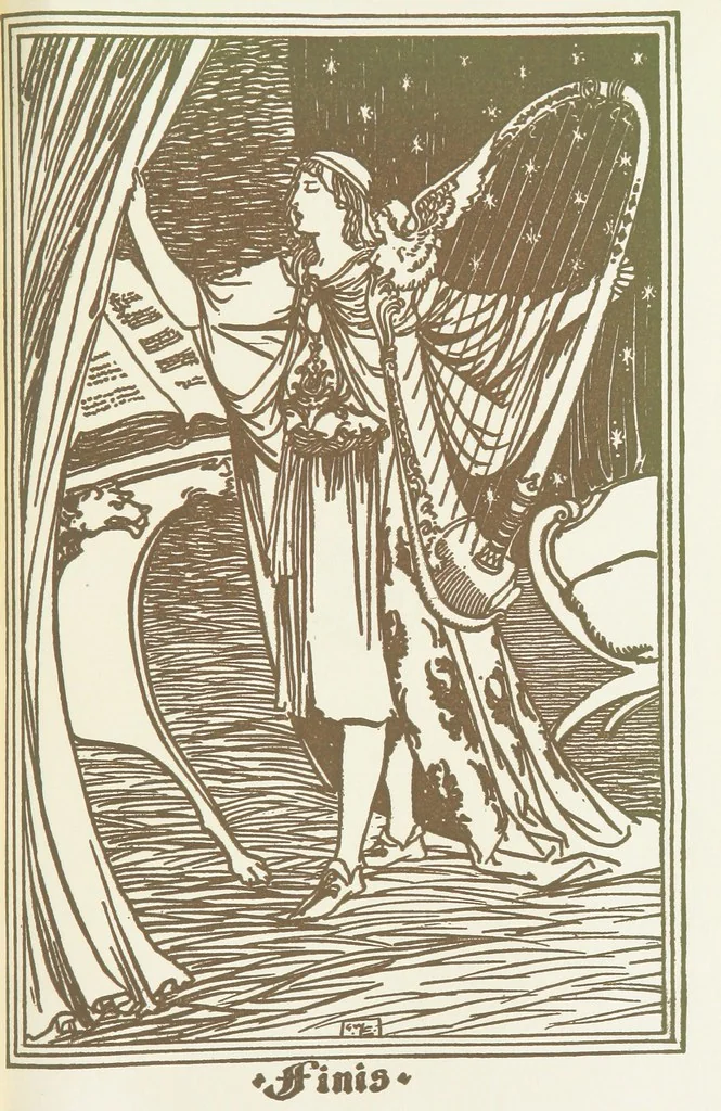 An illustration from A Book of Old English Ballads. With an accompaniment of decorative drawings by G. W. Edwards, and an introduction by H. W. Mabie, 1896, leaf 241