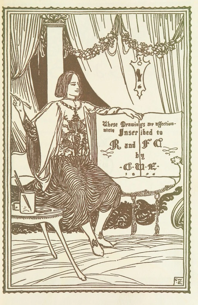 An illustration from A Book of Old English Ballads. With an accompaniment of decorative drawings by G. W. Edwards, and an introduction by H. W. Mabie, 1896, leaf 7