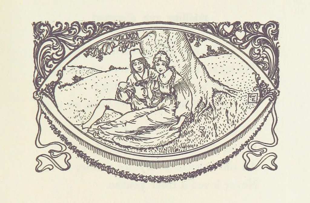An illustration from A Book of Old English Ballads. With an accompaniment of decorative drawings by G. W. Edwards, and an introduction by H. W. Mabie, 1896, leaf 91