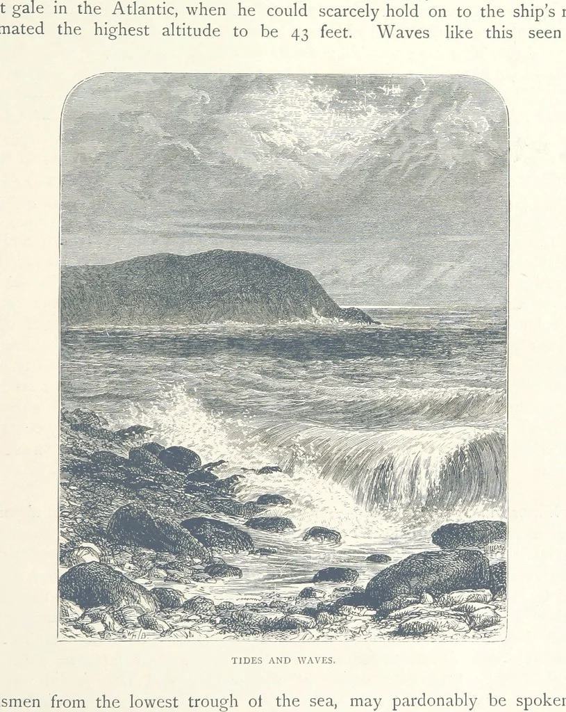 An illustration from Sea Pictures, drawn with pen and pencil, 1882, leaf 117