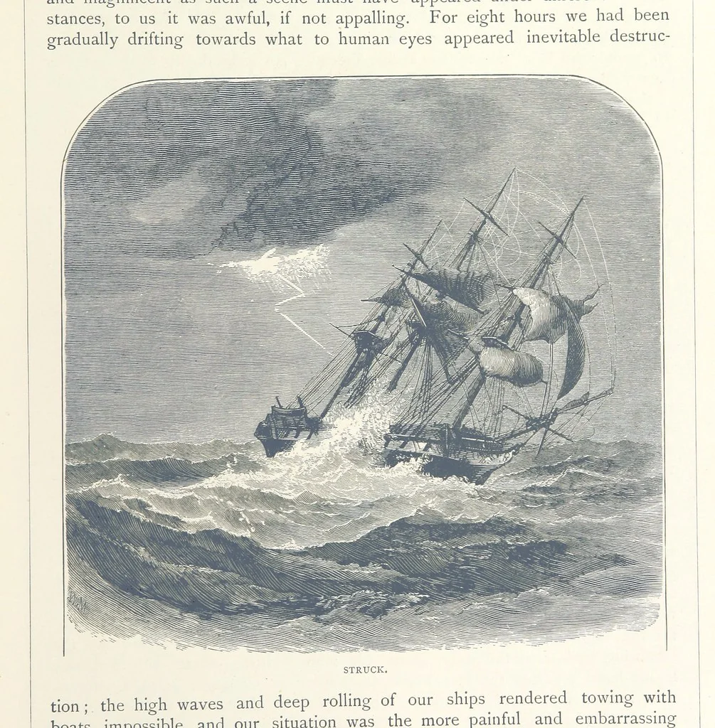 An illustration from Sea Pictures, drawn with pen and pencil, 1882, leaf 123