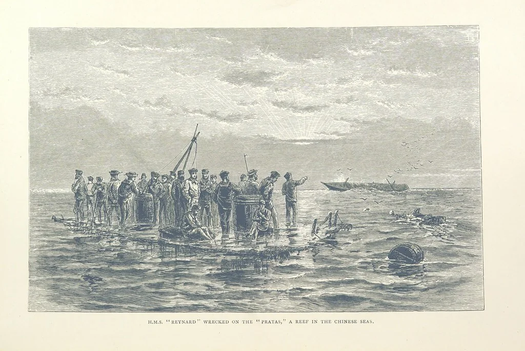 An illustration from Sea Pictures, drawn with pen and pencil, 1882, leaf 149