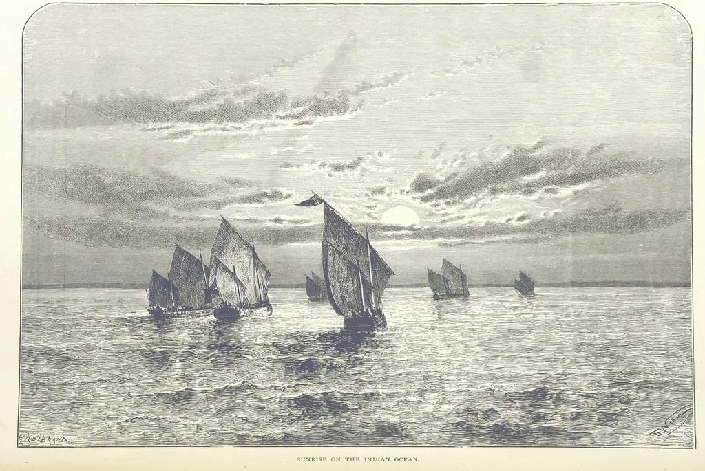 An illustration from Sea Pictures, drawn with pen and pencil, 1882, leaf 16