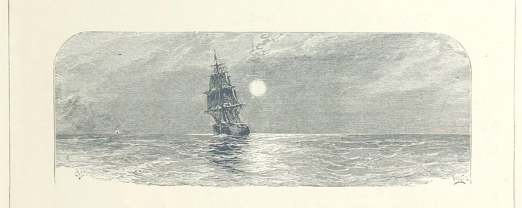 An illustration from Sea Pictures, drawn with pen and pencil, 1882, leaf 17