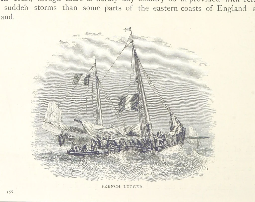 An illustration from Sea Pictures, drawn with pen and pencil, 1882, leaf 180
