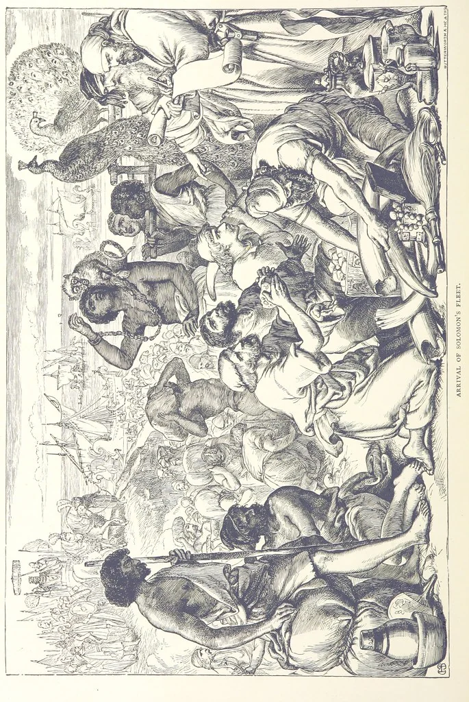 An illustration from Sea Pictures, drawn with pen and pencil, 1882, leaf 186