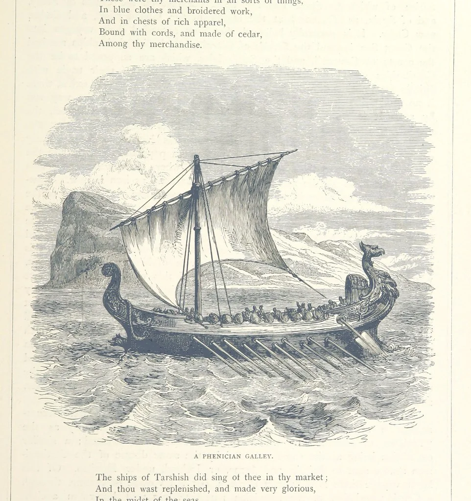 An illustration from Sea Pictures, drawn with pen and pencil, 1882, leaf 189