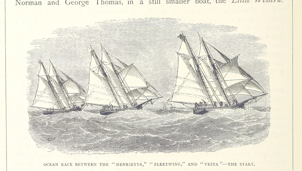 An illustration from Sea Pictures, drawn with pen and pencil, 1882, leaf 202