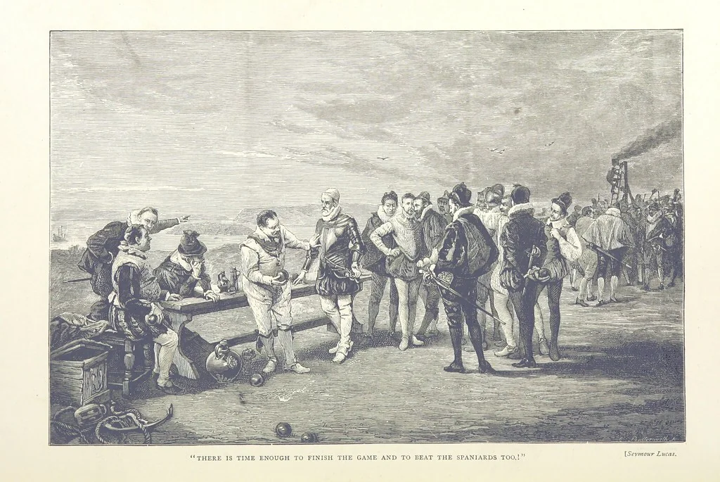 An illustration from Sea Pictures, drawn with pen and pencil, 1882, leaf 206