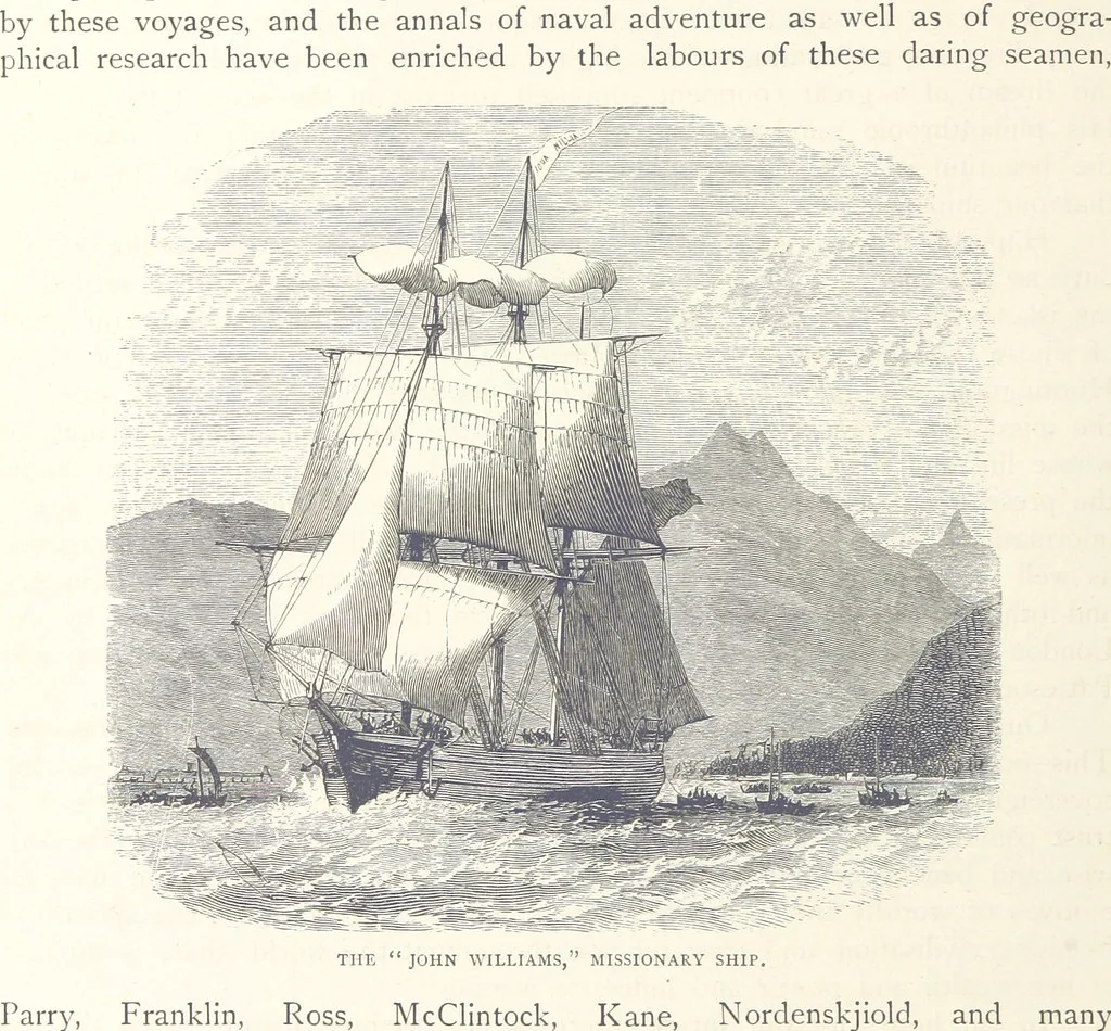 An illustration from Sea Pictures, drawn with pen and pencil, 1882, leaf 228
