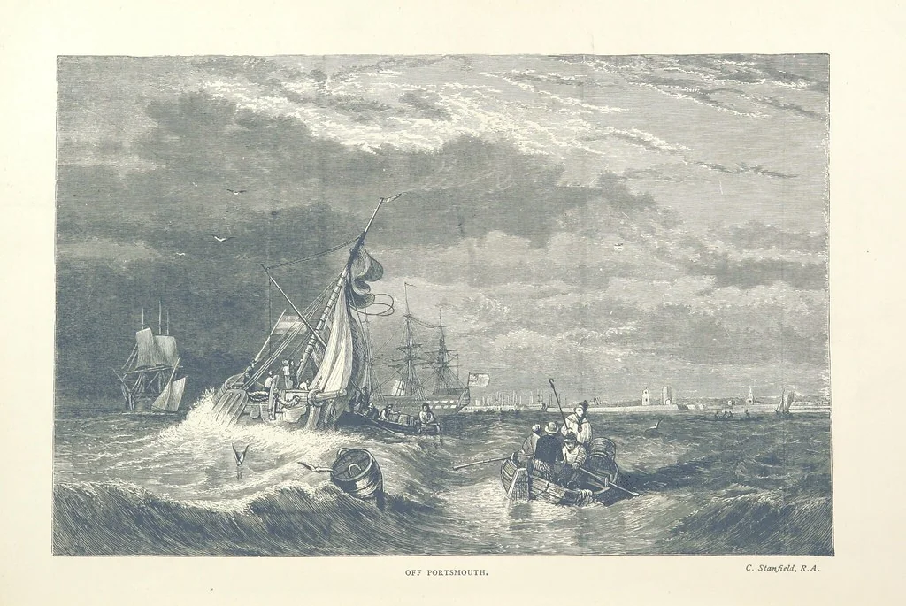 An illustration from Sea Pictures, drawn with pen and pencil, 1882, leaf 23