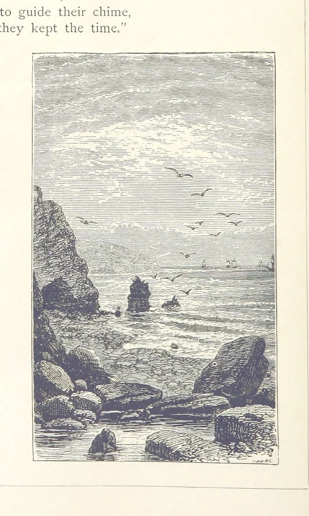An illustration from Sea Pictures, drawn with pen and pencil, 1882, leaf 36