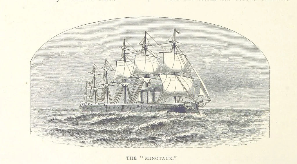 An illustration from Sea Pictures, drawn with pen and pencil, 1882, leaf 42