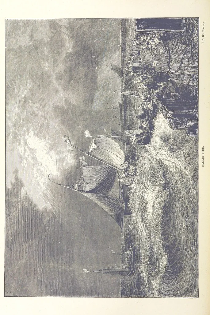 An illustration from Sea Pictures, drawn with pen and pencil, 1882, leaf 64