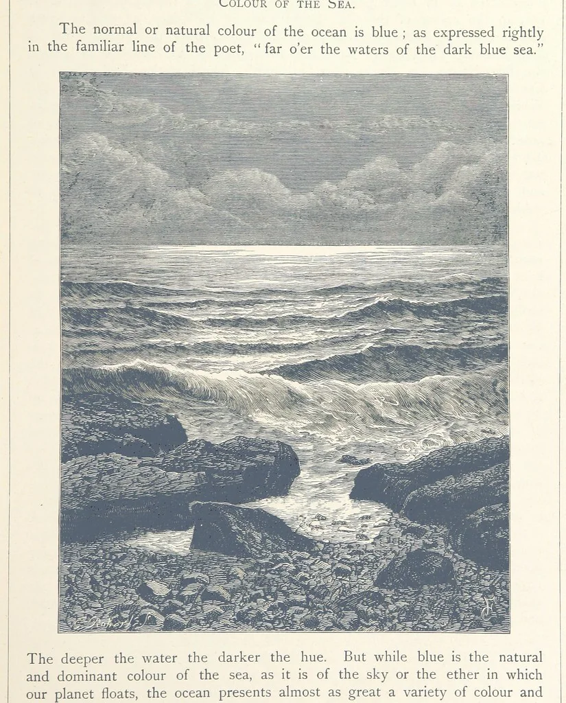An illustration from Sea Pictures, drawn with pen and pencil, 1882, leaf 75