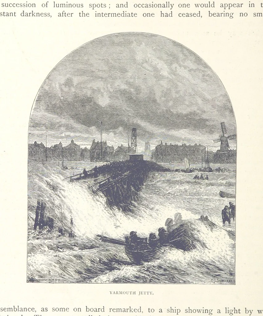 An illustration from Sea Pictures, drawn with pen and pencil, 1882, leaf 78
