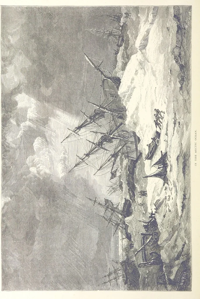 An illustration from Sea Pictures, drawn with pen and pencil, 1882, leaf 88