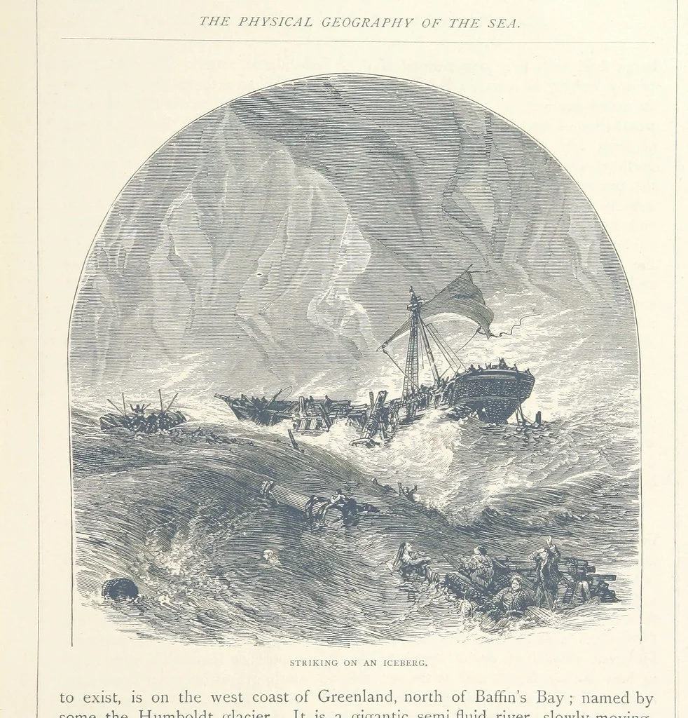 An illustration from Sea Pictures, drawn with pen and pencil, 1882, leaf 91