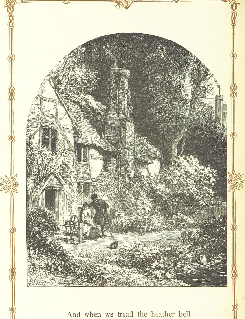 An illustration from The home affections pourtrayed by the poets. Selected and edited by Charles Mackay. Illustrated with ... engravings ... by eminent artists, and engraved by the Brothers Dalziel, 1883, leaf 102