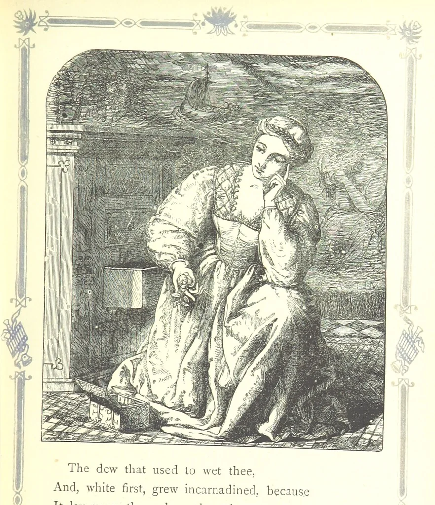 An illustration from The home affections pourtrayed by the poets. Selected and edited by Charles Mackay. Illustrated with ... engravings ... by eminent artists, and engraved by the Brothers Dalziel, 1883, leaf 149