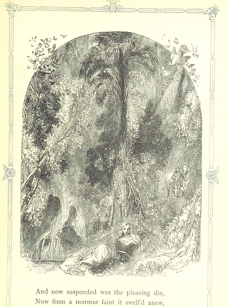 An illustration from The home affections pourtrayed by the poets. Selected and edited by Charles Mackay. Illustrated with ... engravings ... by eminent artists, and engraved by the Brothers Dalziel, 1883, leaf 155
