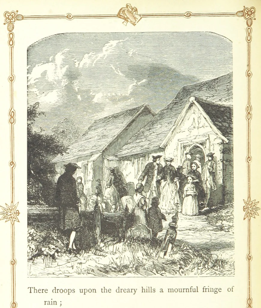 An illustration from The home affections pourtrayed by the poets. Selected and edited by Charles Mackay. Illustrated with ... engravings ... by eminent artists, and engraved by the Brothers Dalziel, 1883, leaf 174