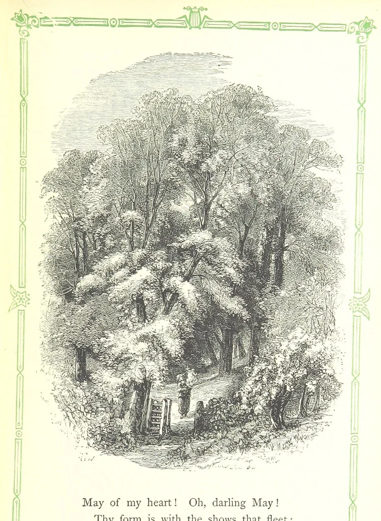 An illustration from The home affections pourtrayed by the poets. Selected and edited by Charles Mackay. Illustrated with ... engravings ... by eminent artists, and engraved by the Brothers Dalziel, 1883, leaf 187