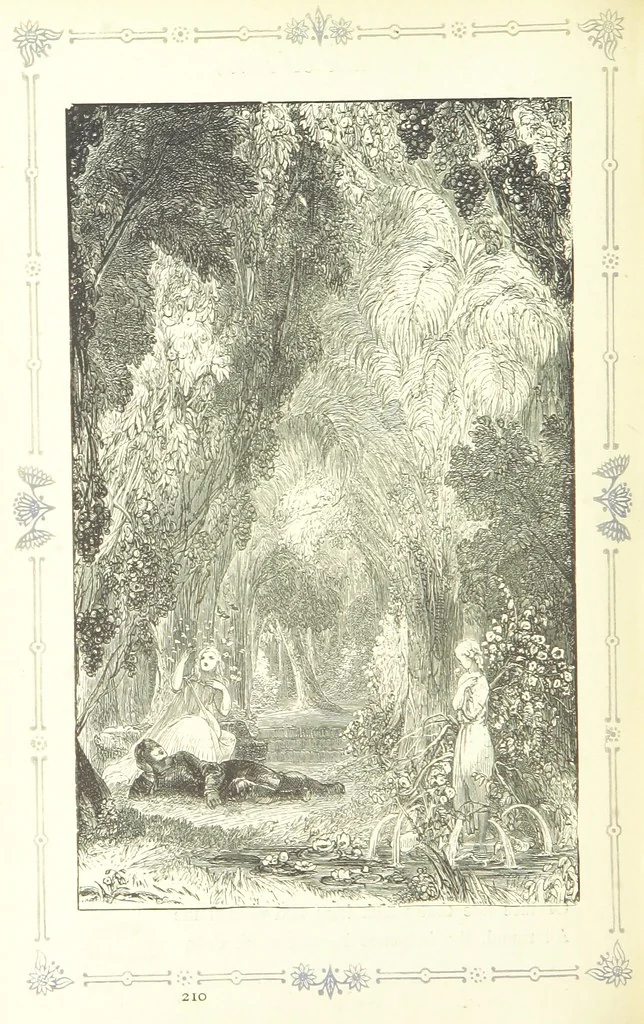 An illustration from The home affections pourtrayed by the poets. Selected and edited by Charles Mackay. Illustrated with ... engravings ... by eminent artists, and engraved by the Brothers Dalziel, 1883, leaf 212