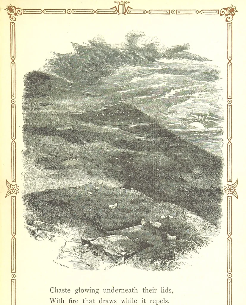 An illustration from The home affections pourtrayed by the poets. Selected and edited by Charles Mackay. Illustrated with ... engravings ... by eminent artists, and engraved by the Brothers Dalziel, 1883, leaf 235