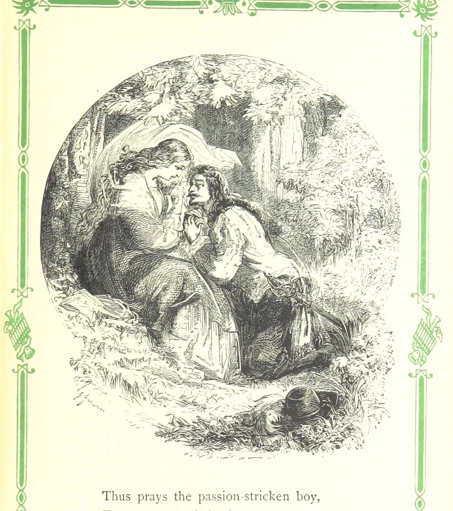 An illustration from The home affections pourtrayed by the poets. Selected and edited by Charles Mackay. Illustrated with ... engravings ... by eminent artists, and engraved by the Brothers Dalziel, 1883, leaf 249