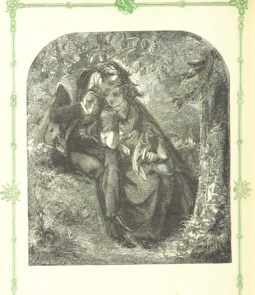An illustration from The home affections pourtrayed by the poets. Selected and edited by Charles Mackay. Illustrated with ... engravings ... by eminent artists, and engraved by the Brothers Dalziel, 1883, leaf 258