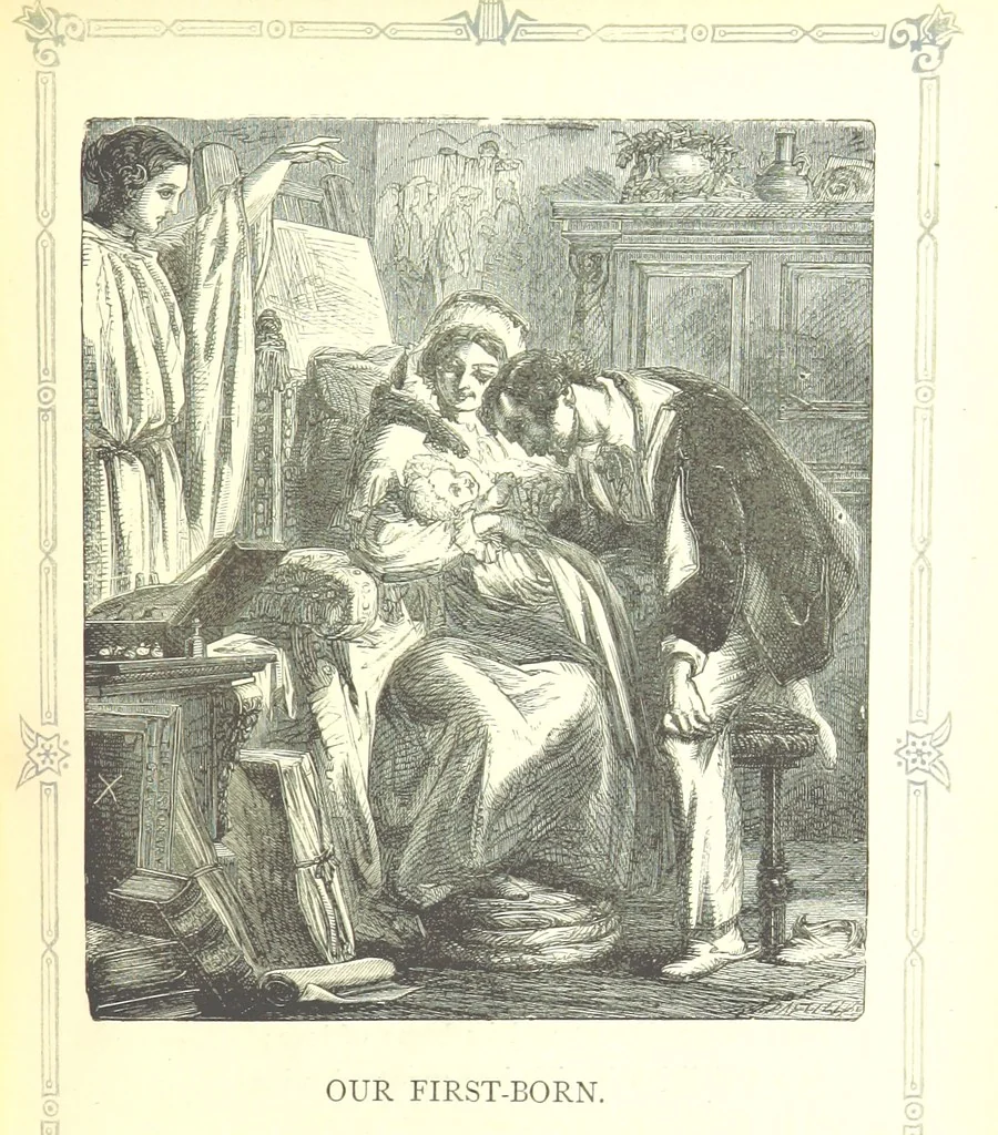 An illustration from The home affections pourtrayed by the poets. Selected and edited by Charles Mackay. Illustrated with ... engravings ... by eminent artists, and engraved by the Brothers Dalziel, 1883, leaf 275