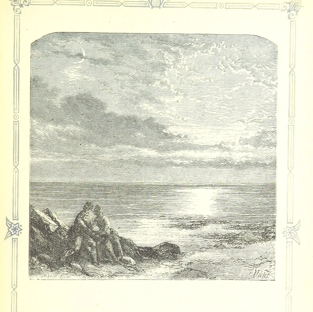 An illustration from The home affections pourtrayed by the poets. Selected and edited by Charles Mackay. Illustrated with ... engravings ... by eminent artists, and engraved by the Brothers Dalziel, 1883, leaf 279