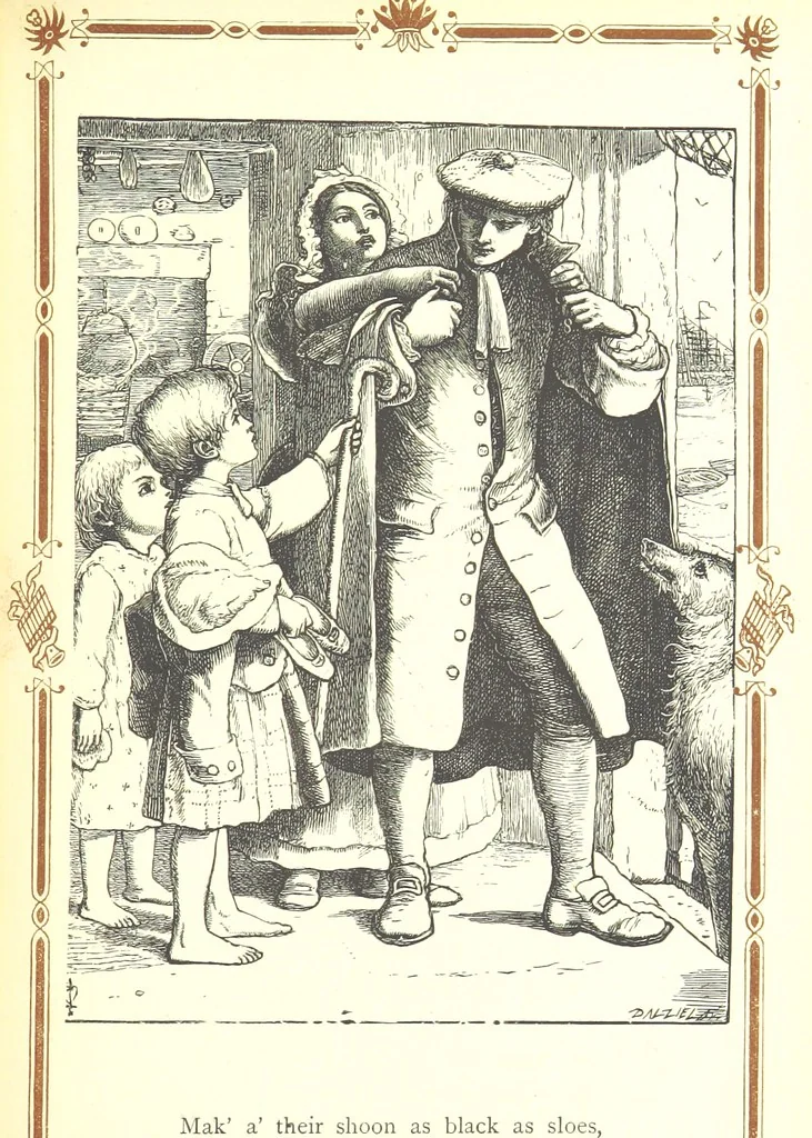 An illustration from The home affections pourtrayed by the poets. Selected and edited by Charles Mackay. Illustrated with ... engravings ... by eminent artists, and engraved by the Brothers Dalziel, 1883, leaf 297