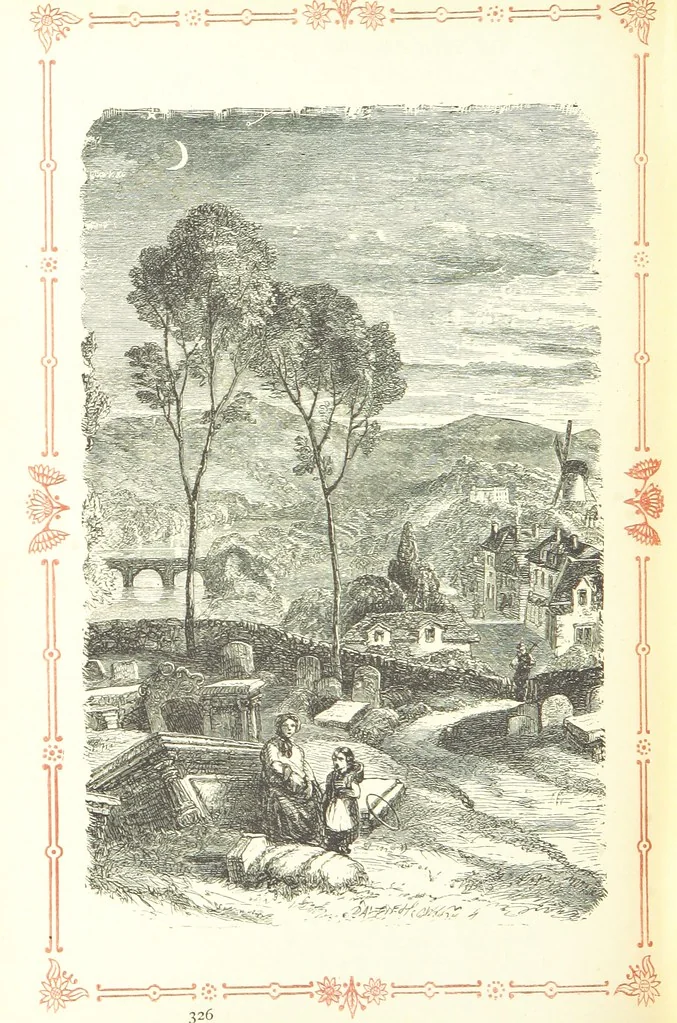 An illustration from The home affections pourtrayed by the poets. Selected and edited by Charles Mackay. Illustrated with ... engravings ... by eminent artists, and engraved by the Brothers Dalziel, 1883, leaf 328