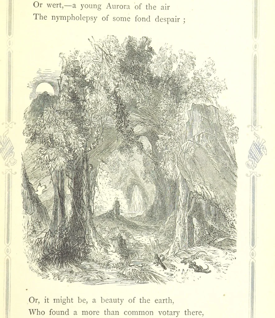 An illustration from The home affections pourtrayed by the poets. Selected and edited by Charles Mackay. Illustrated with ... engravings ... by eminent artists, and engraved by the Brothers Dalziel, 1883, leaf 33