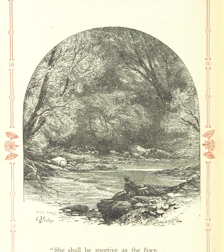 An illustration from The home affections pourtrayed by the poets. Selected and edited by Charles Mackay. Illustrated with ... engravings ... by eminent artists, and engraved by the Brothers Dalziel, 1883, leaf 336