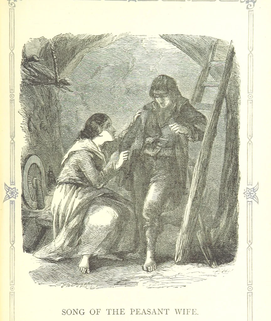 An illustration from The home affections pourtrayed by the poets. Selected and edited by Charles Mackay. Illustrated with ... engravings ... by eminent artists, and engraved by the Brothers Dalziel, 1883, leaf 347